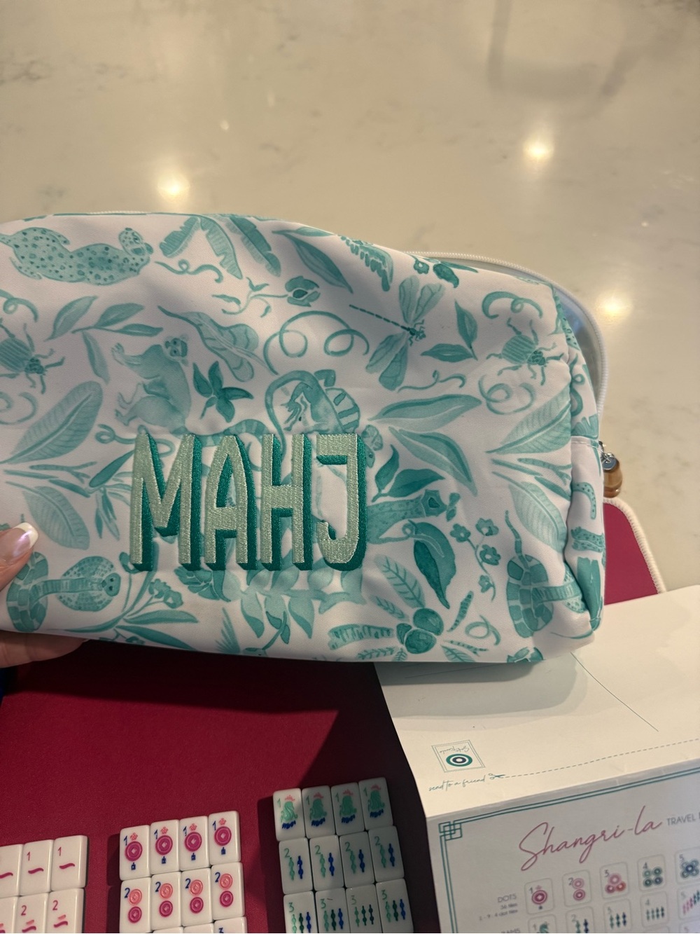 Travel tiles palm beach Mahjong Set with Teal Case - oh my mahjong - Picture 6 of 10
